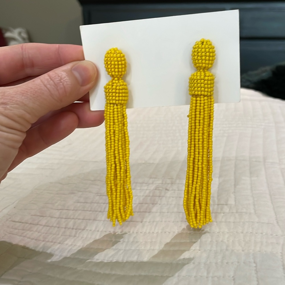 Yellow beaded earrings